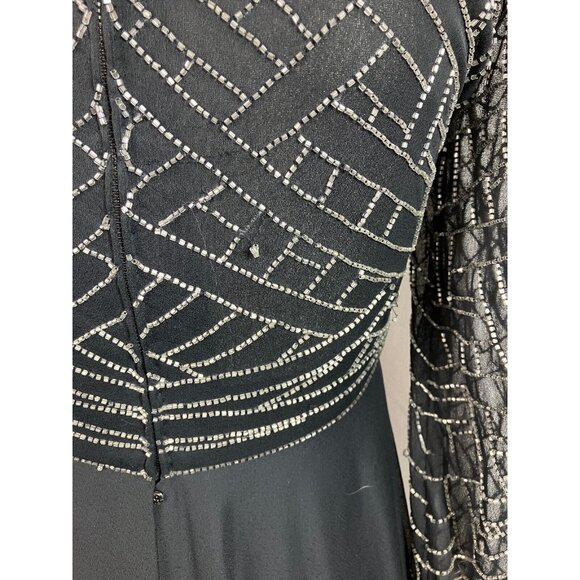 Flowing Chiffon Victora Royal Celtic Knot Empire Waist Cocktail Dress Maxi Bead - Picture 7 of 8